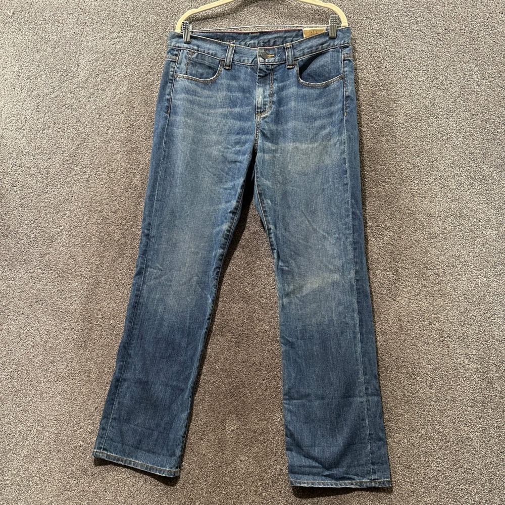 Talbots Boyfriend Jeans Size 12/31 Medium Wash Blue Denim Mid Rise Casual